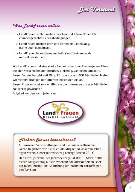 Landfrauen Brackel-Hanstedt - Programm 2017