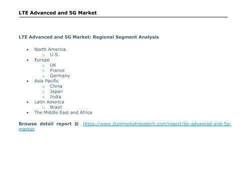 LTE Advanced and 5G Market