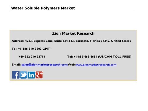 Water Soluble Polymers Market