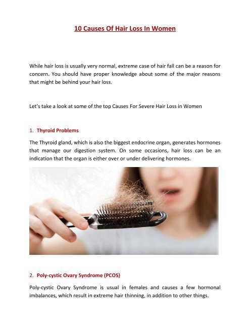 10 Causes Of Hair Loss In Women