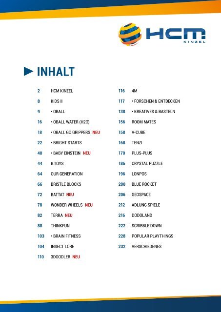 HCM Kinzel Katalog 2017