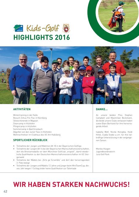 JGP Magazin 2016 Jura Golf Park