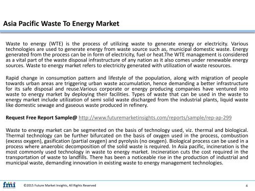Asia Pacific Waste To Energy Market