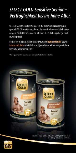 SELECT GOLD sensitive Nassnahrung für Hunde