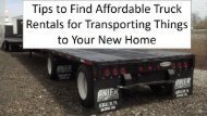 Tips to Find Affordable Truck Rentals for Transporting Things to Your New Home