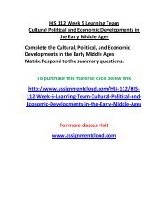 UOP HIS 112 Week 5 Learning Team Cultural Political and Economic Developments in the Early Middle Ages