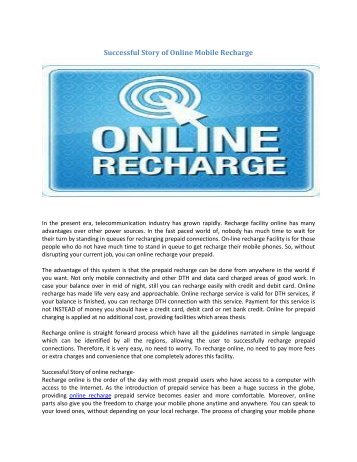 Successful Story of Online Mobile Recharge