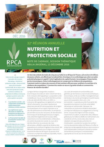 nutRItIon Et PRotECtIon SoCIALE