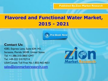 Flavored and Functional Water Market,  2015 - 2021