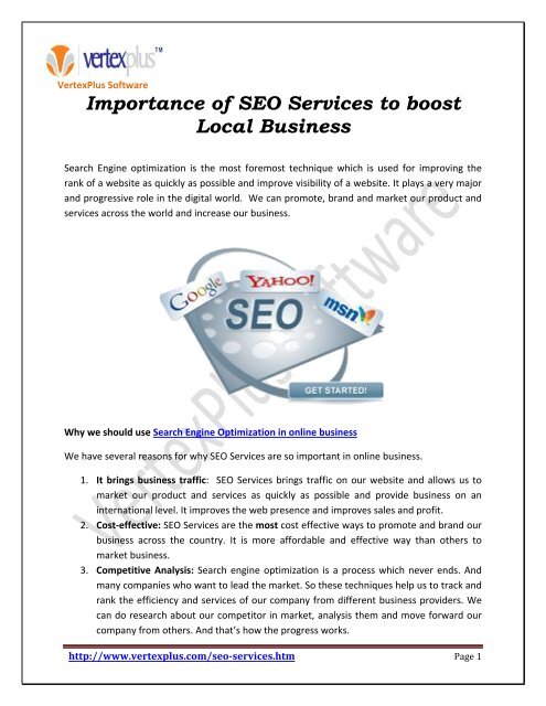 Uses  of search Engine optimization in Online business