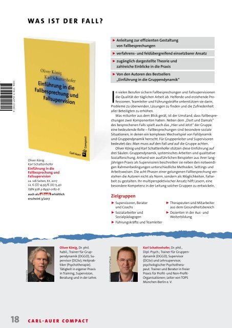 Neuerscheinungen Frühjahr 2017 | Carl-Auer – Der Fachverlag für systemische Therapie und Beratung (Buchhandelsvorschau)