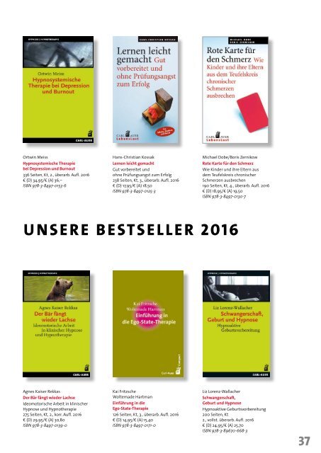 Neuerscheinungen Frühjahr 2017 | Carl-Auer – Der Fachverlag für systemische Therapie und Beratung (Buchhandelsvorschau)