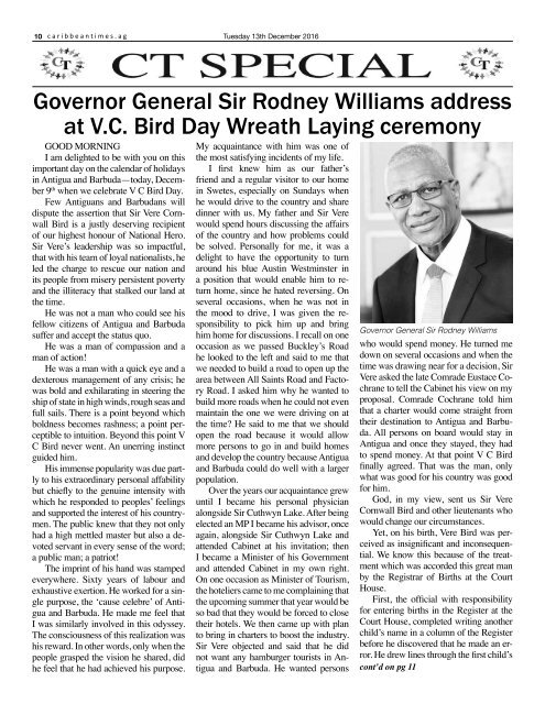 Caribbean Times 55th Issue - Tuesday 13th December 2016