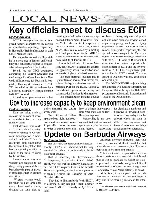Caribbean Times 55th Issue - Tuesday 13th December 2016