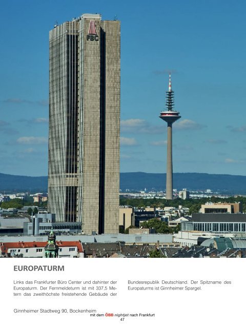 Frankfurt mit den ÖBB