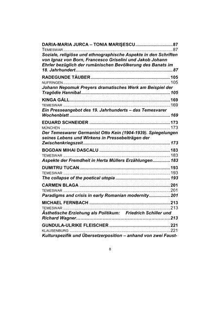 temeswarer beiträge zur germanistik - Facultatea de Litere, Istorie şi ...