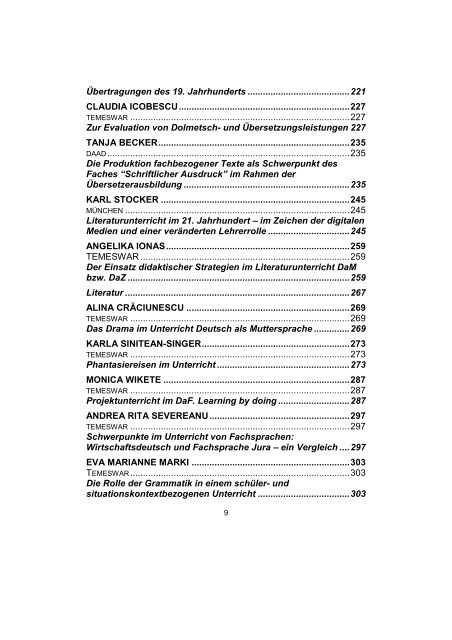 temeswarer beiträge zur germanistik - Facultatea de Litere, Istorie şi ...