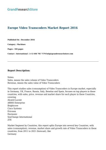 europe-video-transcoders-market-report-2016-grandresearchstore