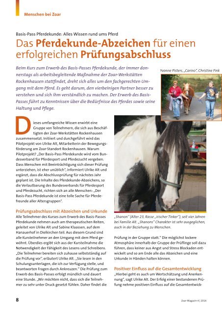 Z - DAS ZOAR-MAGAZIN Ausgabe 4 2016