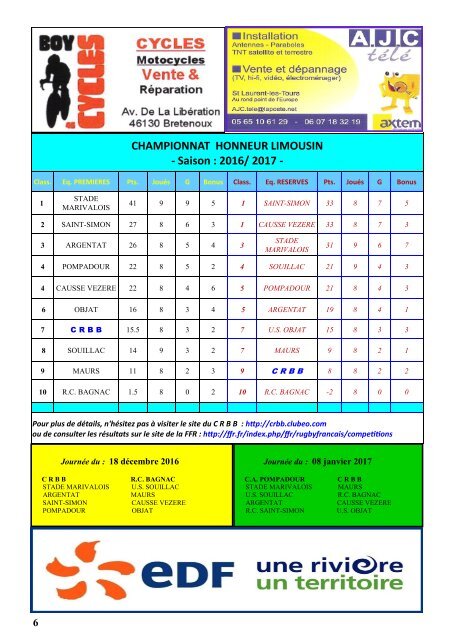 BB N°5                 R.C. BAGNAC    04-12-2016 Format 12 pages