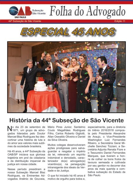 jornal 11 Especial 45 anos da Subseção