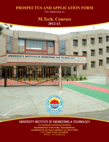 M.Tech. Courses - UIET