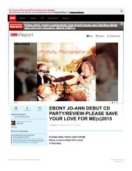 EBONY JO-ANN DEBUT CD PARTY PREVIEW-PLEASE SAVE YOUR LOVE FOR ME(c)2015 - CNN i