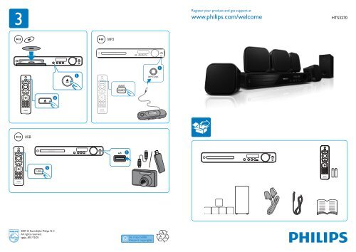 Philips Home Cin&eacute;ma 5 enceintes - Guide de mise en route - POR