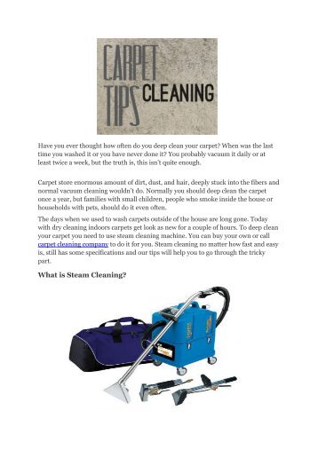 Carpet Cleaning Tips