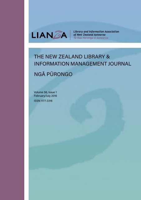 THE NEW ZEALAND LIBRARY & INFORMATION MANAGEMENT JOURNAL NGĀ PŪRONGO