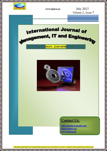 2249-0558 - International Journals of Multidisciplinary Research ...