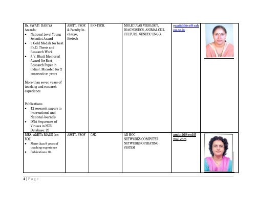 (UIET ) FOR WEB PORTAL Institute Profile