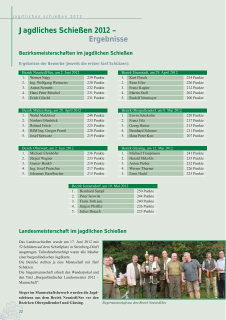 Jagdliches Schießen 2012 - Burgenländischer Landesjagdverband