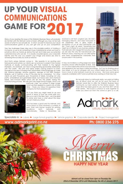 Waikato Business News December 2016/January 2017