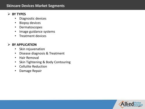 Skincare Devices Market By Types and Applications