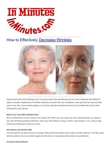 How to Effectively Decrease Wrinkles