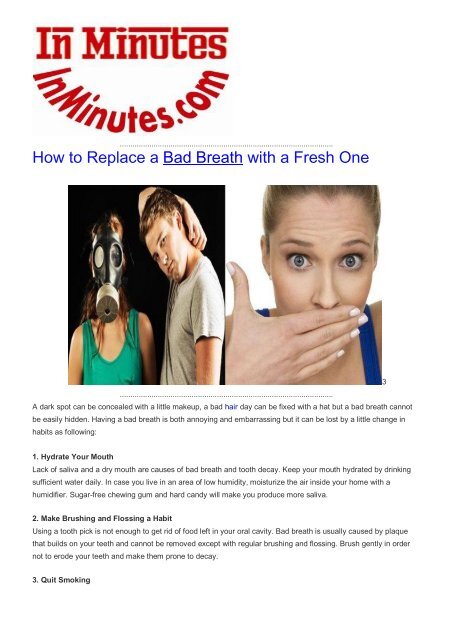 How to Replace a Bad Breath with a Fresh One