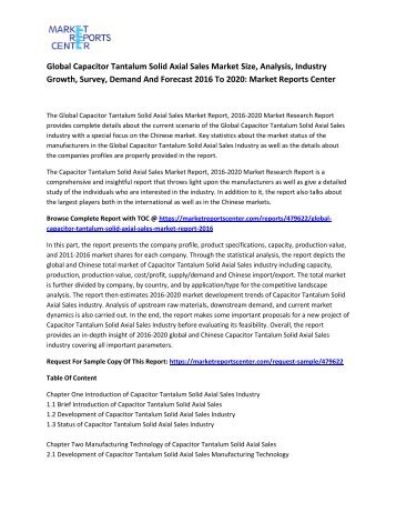 Global Capacitor Tantalum Solid Axial Sales Market 