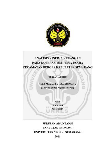 analisis kinerja keuangan pada koperasi bmt bina usaha kecamatan ...