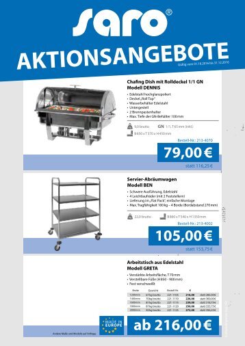 Aktionsangebote Oktober bis Dezember 2016