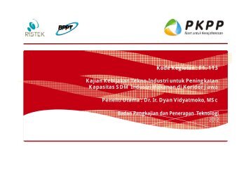 Presentasi Evaluasi F1.113 - PKPP - Kementerian Riset dan Teknologi