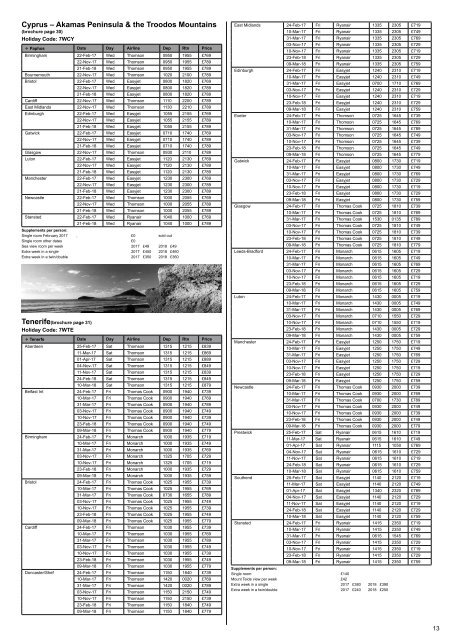 PTS Walking Holidays 2017