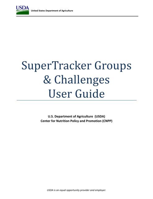 SuperTracker Groups & Challenges User Guide