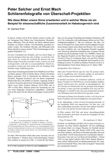 Peter Salcher und Ernst Mach Schlierenfotografie ... - Universität Wien