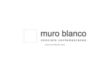 LISTA DE PRECIOS 2017 - MURO BLANCO