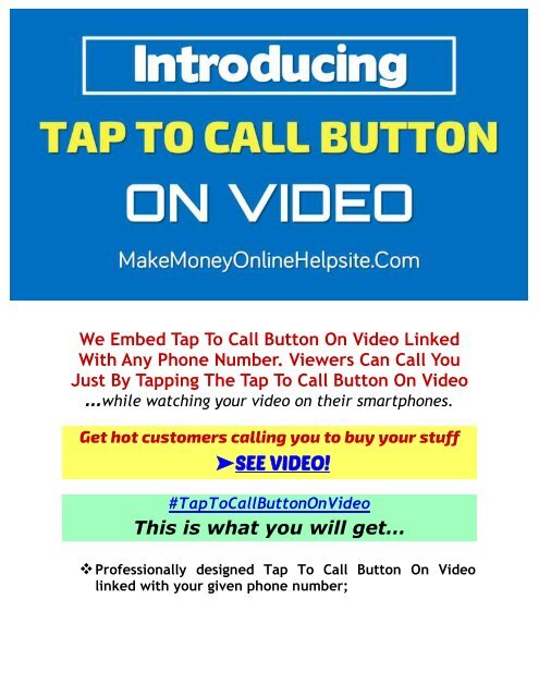 How To Create Tap To Call Button On Video