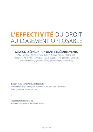 L’effectivité du Droit au logement opposable