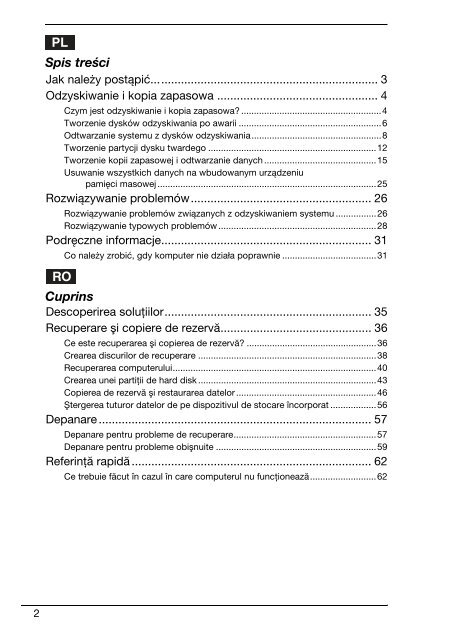 Sony VPCEB1E1R - VPCEB1E1R Guida alla risoluzione dei problemi Polacco