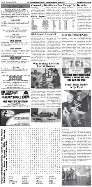 The Spring River Current: Issue #28, December 16, 2016