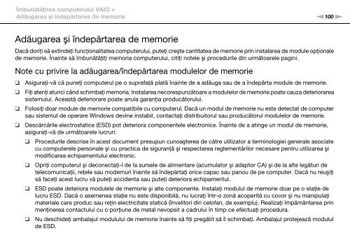 Sony VPCCB3S8E - VPCCB3S8E Istruzioni per l'uso Rumeno